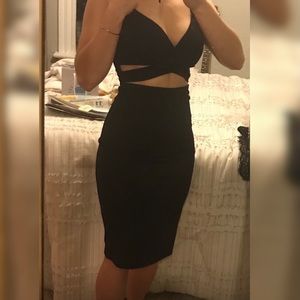 Black Cross Front Dress